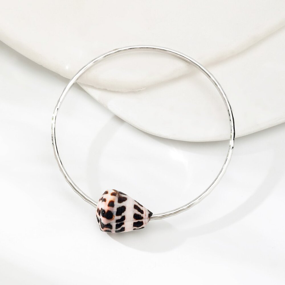 Silver Hebrew Cone Shell bracelet, Sea Shell Bracelet